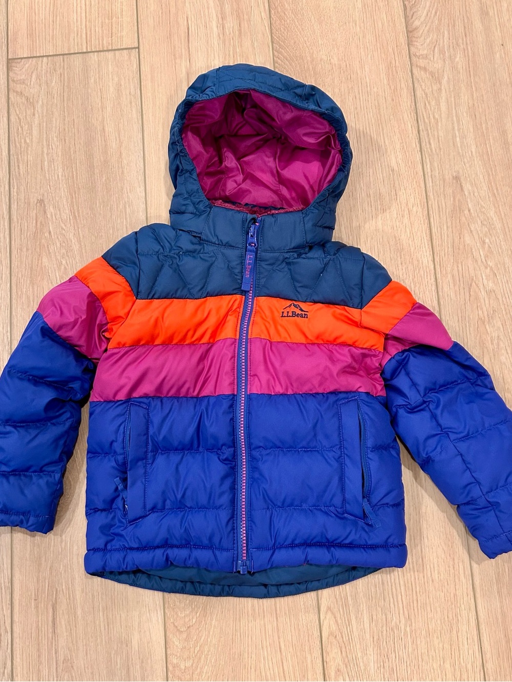L.L. Bean Kids Colorblock Down Jacket